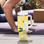 Australia Cacatua Galerita Tumbler With Handle Sulphur-Crested Cockatoo - Aboriginal Art