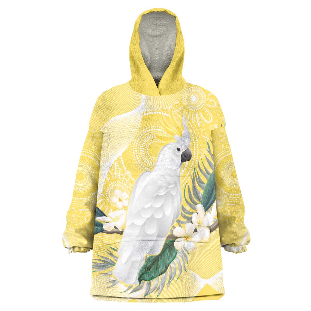 Australia Cacatua Galerita Wearable Blanket Hoodie Sulphur-Crested Cockatoo - Aboriginal Art