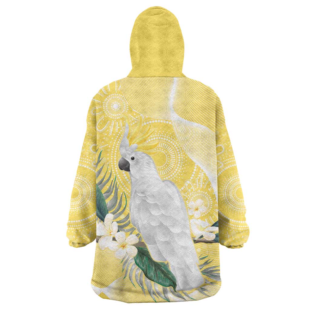 Australia Cacatua Galerita Wearable Blanket Hoodie Sulphur-Crested Cockatoo - Aboriginal Art