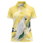 Australia Cacatua Galerita Women Polo Shirt Sulphur-Crested Cockatoo - Aboriginal Art