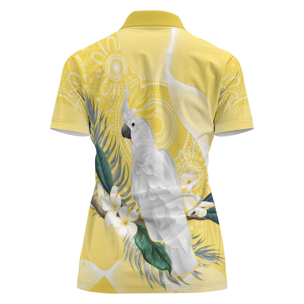 Australia Cacatua Galerita Women Polo Shirt Sulphur-Crested Cockatoo - Aboriginal Art