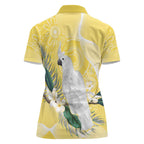 Australia Cacatua Galerita Women Polo Shirt Sulphur-Crested Cockatoo - Aboriginal Art