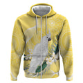 Australia Cacatua Galerita Zip Hoodie Sulphur-Crested Cockatoo - Aboriginal Art