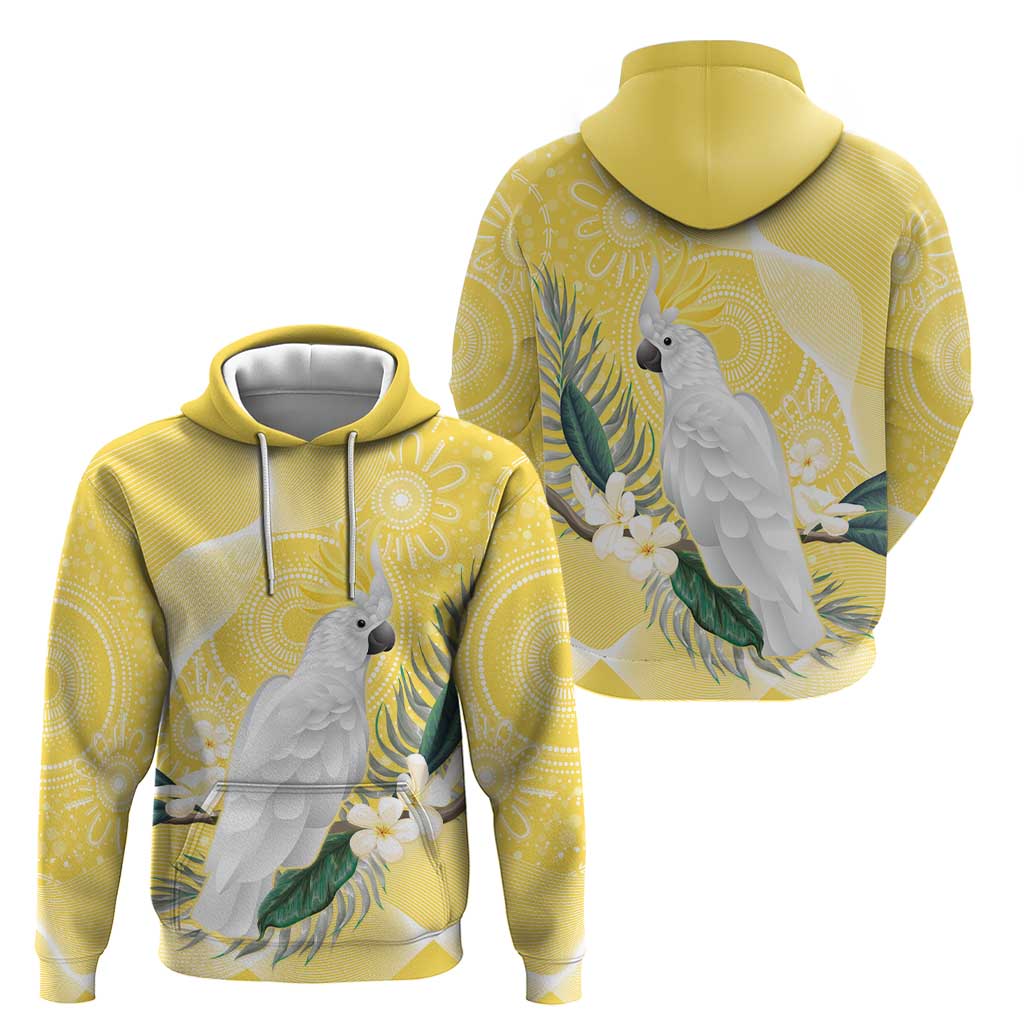 Australia Cacatua Galerita Zip Hoodie Sulphur-Crested Cockatoo - Aboriginal Art