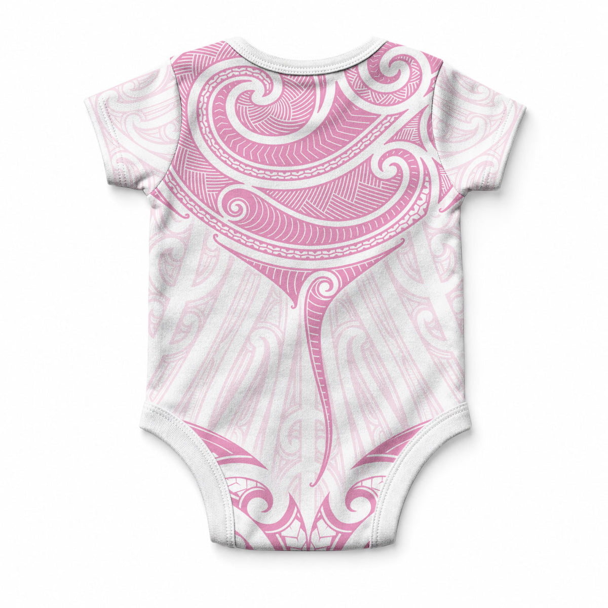 New Zealand Manta Ray Tattoo Baby Onesie Aotearoa Maori Haehae Pink