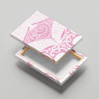 New Zealand Manta Ray Tattoo Canvas Wall Art Aotearoa Maori Haehae Pink