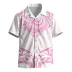 New Zealand Manta Ray Tattoo Kid Hawaiian Shirt Aotearoa Maori Haehae Pink