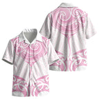 New Zealand Manta Ray Tattoo Kid Hawaiian Shirt Aotearoa Maori Haehae Pink