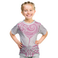 New Zealand Manta Ray Tattoo Kid T Shirt Aotearoa Maori Haehae Pink
