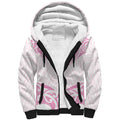 New Zealand Manta Ray Tattoo Sherpa Hoodie Aotearoa Maori Haehae Pink