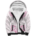New Zealand Manta Ray Tattoo Sherpa Hoodie Aotearoa Maori Haehae Pink