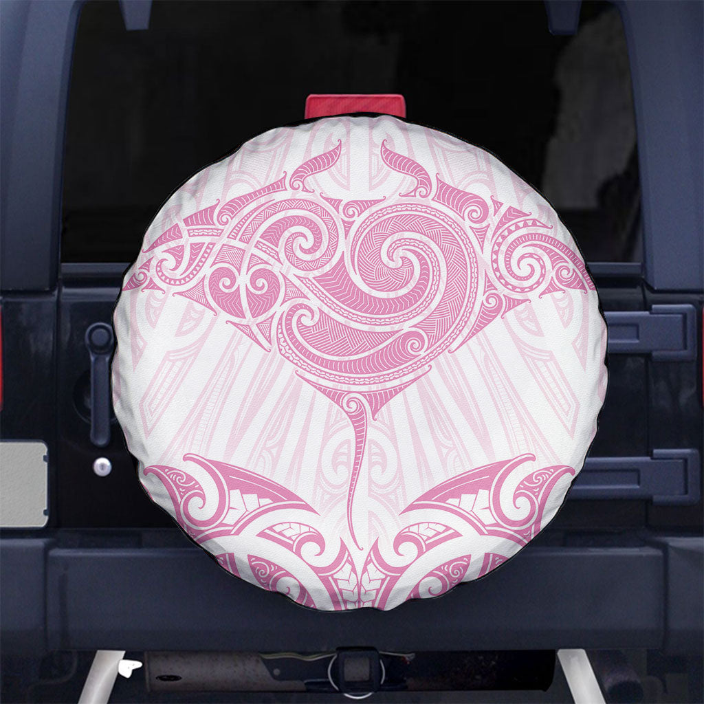 New Zealand Manta Ray Tattoo Spare Tire Cover Aotearoa Maori Haehae Pink