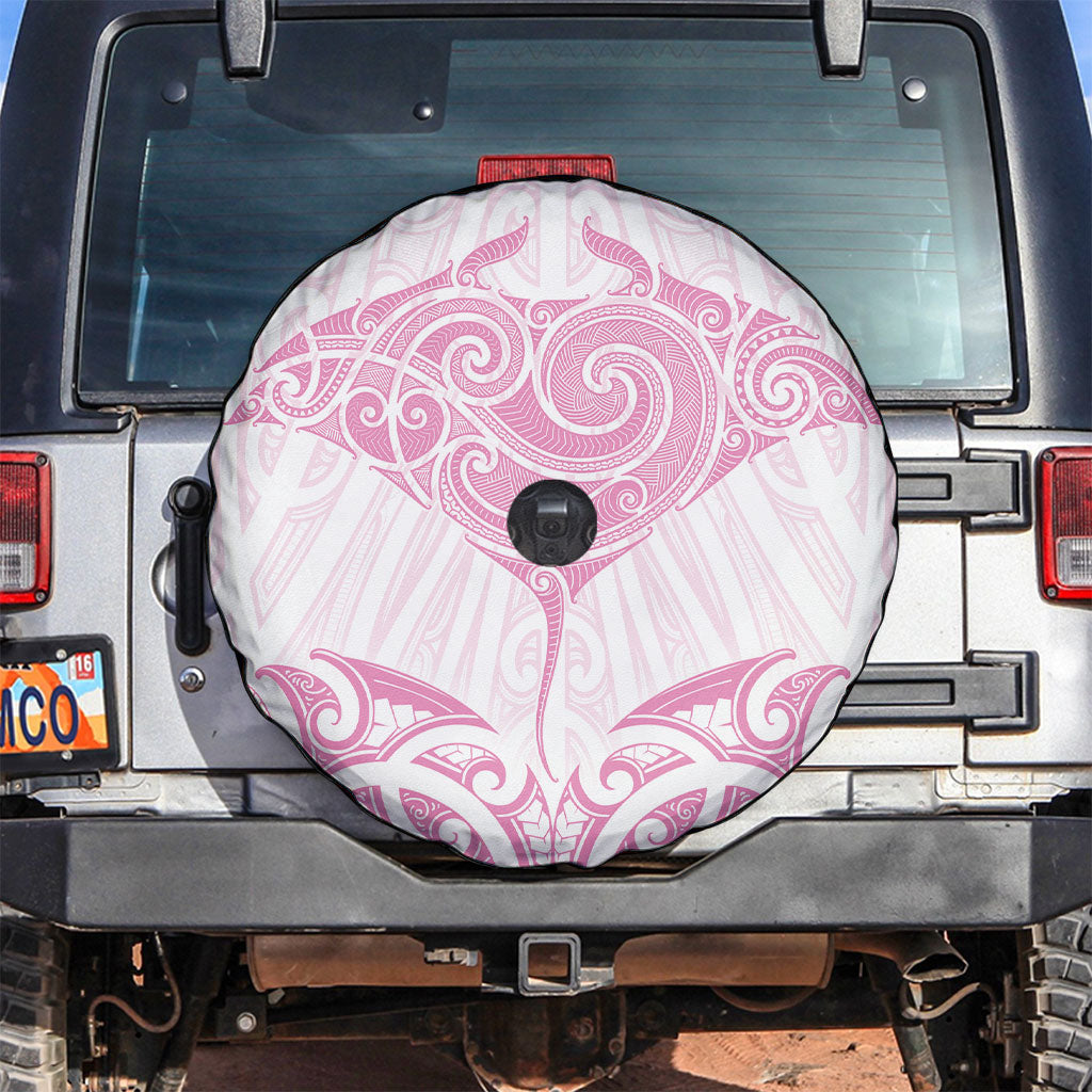 New Zealand Manta Ray Tattoo Spare Tire Cover Aotearoa Maori Haehae Pink