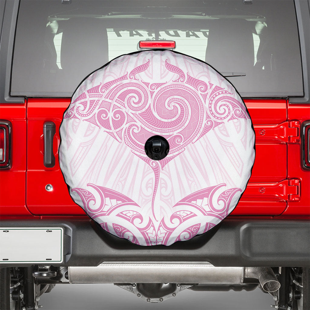 New Zealand Manta Ray Tattoo Spare Tire Cover Aotearoa Maori Haehae Pink