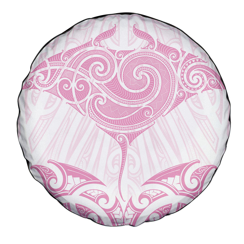 New Zealand Manta Ray Tattoo Spare Tire Cover Aotearoa Maori Haehae Pink