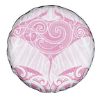New Zealand Manta Ray Tattoo Spare Tire Cover Aotearoa Maori Haehae Pink