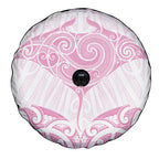 New Zealand Manta Ray Tattoo Spare Tire Cover Aotearoa Maori Haehae Pink