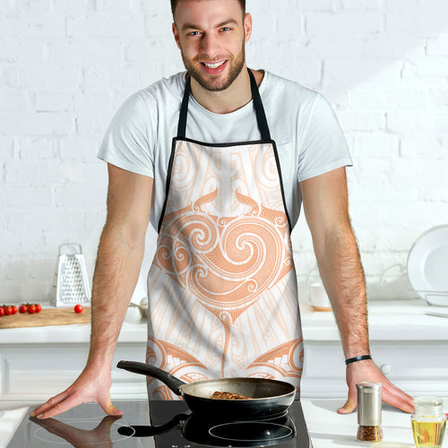 New Zealand Manta Ray Tattoo Apron Aotearoa Maori Haehae Orange