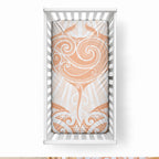 New Zealand Manta Ray Tattoo Baby Bed Cover Aotearoa Maori Haehae Orange