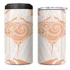 New Zealand Manta Ray Tattoo 4 in 1 Can Cooler Tumbler Aotearoa Maori Haehae Orange