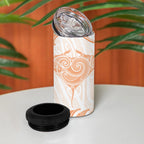 New Zealand Manta Ray Tattoo 4 in 1 Can Cooler Tumbler Aotearoa Maori Haehae Orange