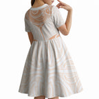 New Zealand Manta Ray Tattoo Kid Short Sleeve Dress Aotearoa Maori Haehae Orange