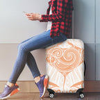 New Zealand Manta Ray Tattoo Luggage Cover Aotearoa Maori Haehae Orange