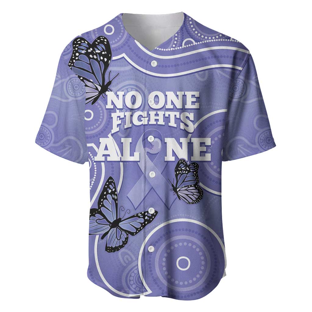 Australia Stomach Cancer Awareness Baseball Jersey No One Fights Alone Aboriginal Art