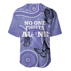 Australia Stomach Cancer Awareness Baseball Jersey No One Fights Alone Aboriginal Art