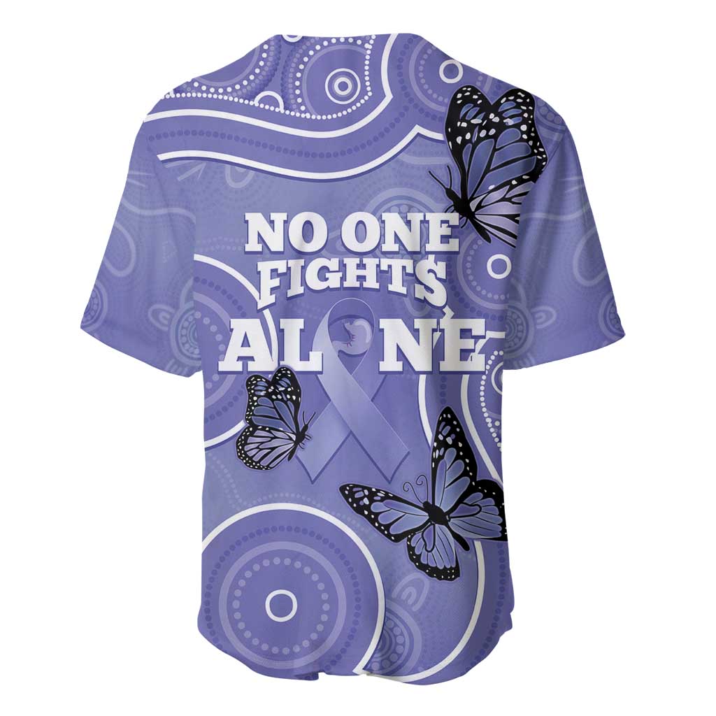 Australia Stomach Cancer Awareness Baseball Jersey No One Fights Alone Aboriginal Art