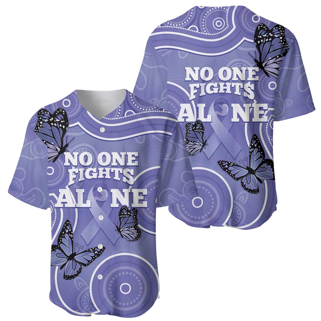 Australia Stomach Cancer Awareness Baseball Jersey No One Fights Alone Aboriginal Art