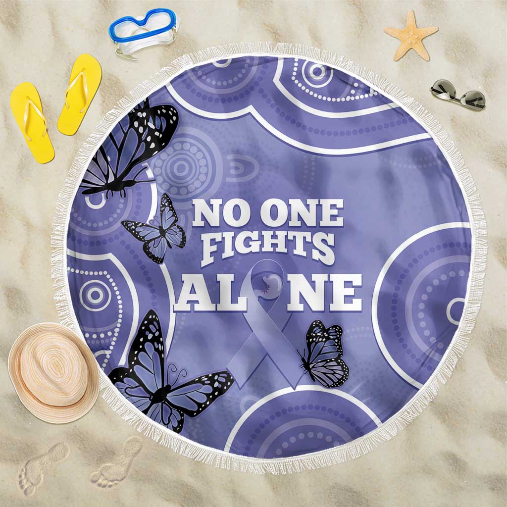 Australia Stomach Cancer Awareness Beach Blanket No One Fights Alone Aboriginal Art