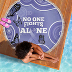 Australia Stomach Cancer Awareness Beach Blanket No One Fights Alone Aboriginal Art