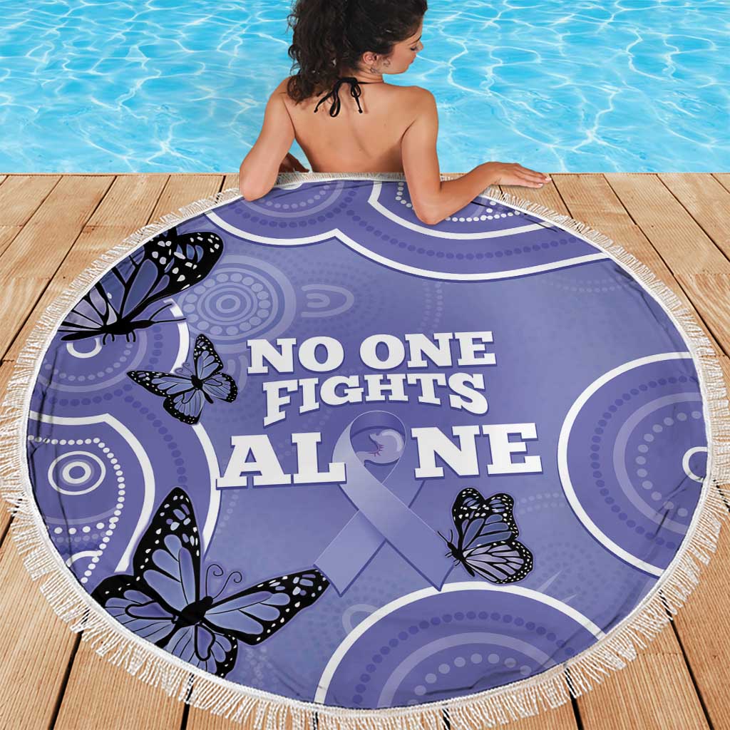 Australia Stomach Cancer Awareness Beach Blanket No One Fights Alone Aboriginal Art