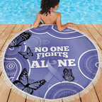 Australia Stomach Cancer Awareness Beach Blanket No One Fights Alone Aboriginal Art