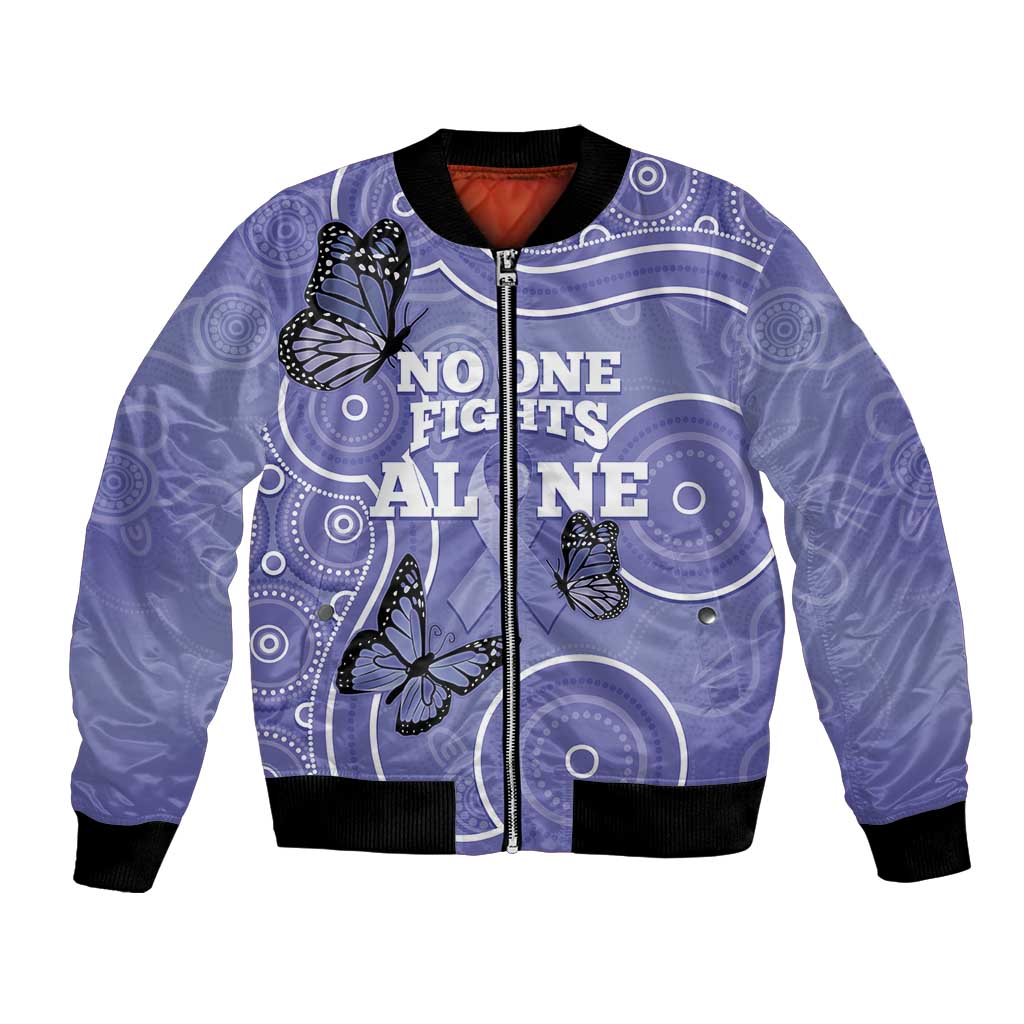 Australia Stomach Cancer Awareness Bomber Jacket No One Fights Alone Aboriginal Art