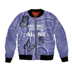Australia Stomach Cancer Awareness Bomber Jacket No One Fights Alone Aboriginal Art