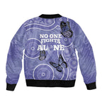 Australia Stomach Cancer Awareness Bomber Jacket No One Fights Alone Aboriginal Art