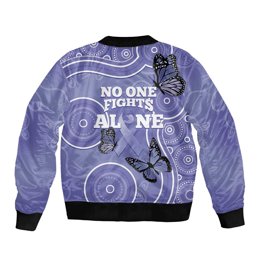Australia Stomach Cancer Awareness Bomber Jacket No One Fights Alone Aboriginal Art