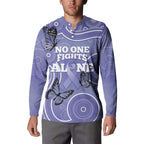 Australia Stomach Cancer Awareness Button Sweatshirt No One Fights Alone Aboriginal Art