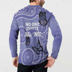 Australia Stomach Cancer Awareness Button Sweatshirt No One Fights Alone Aboriginal Art