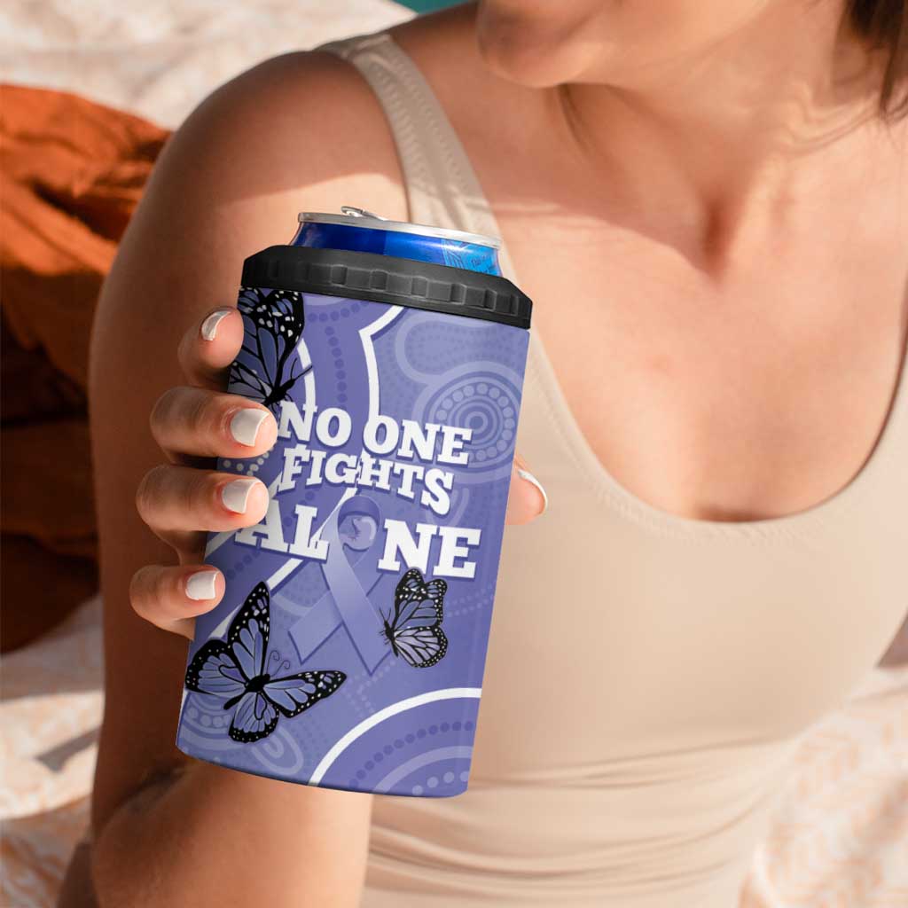 Australia Stomach Cancer Awareness 4 in 1 Can Cooler Tumbler No One Fights Alone Aboriginal Art