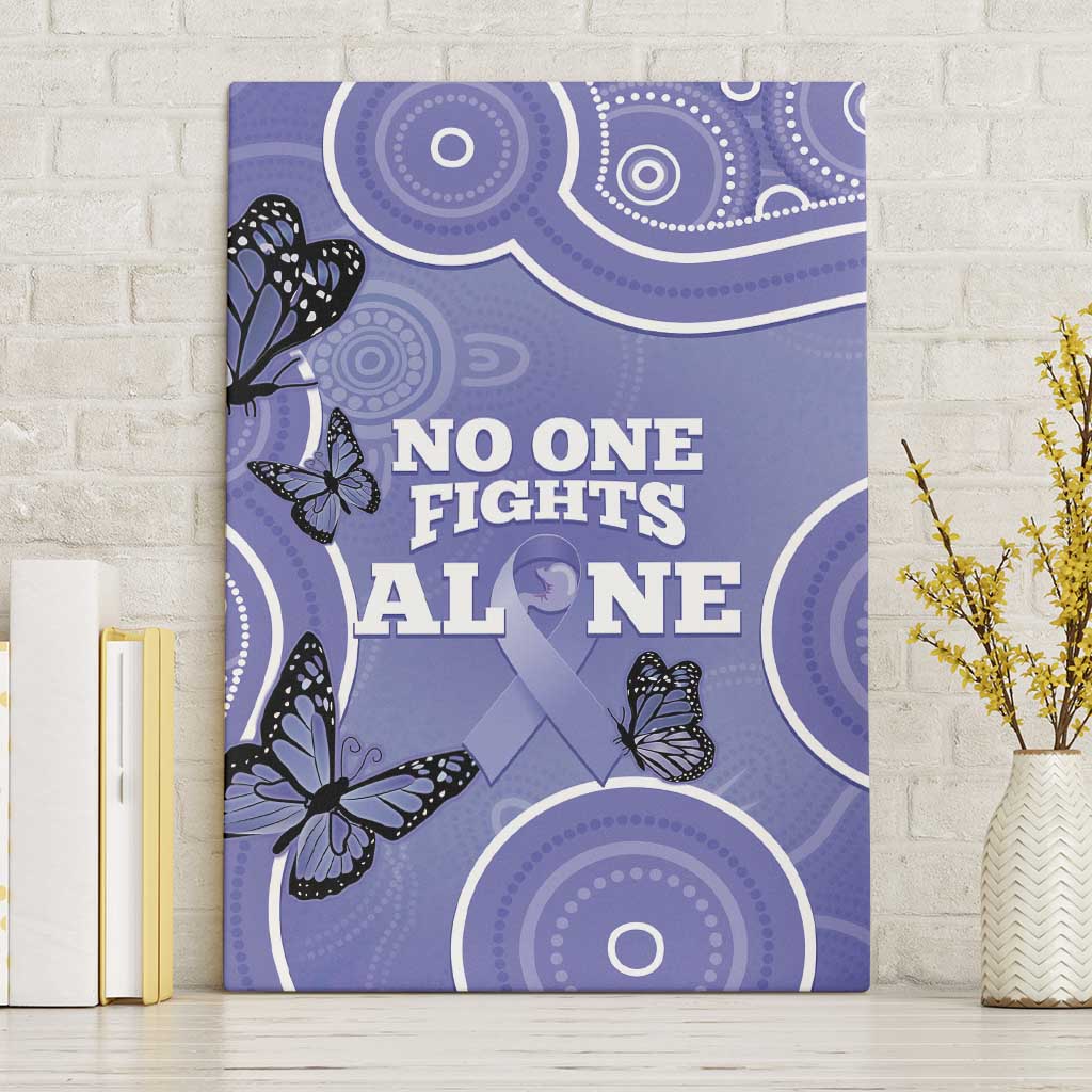 Australia Stomach Cancer Awareness Canvas Wall Art No One Fights Alone Aboriginal Art