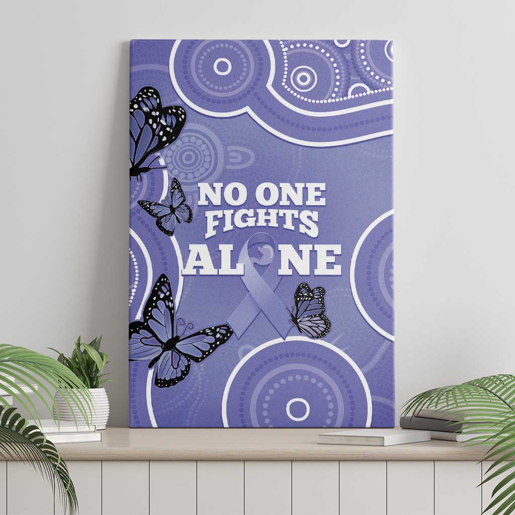 Australia Stomach Cancer Awareness Canvas Wall Art No One Fights Alone Aboriginal Art