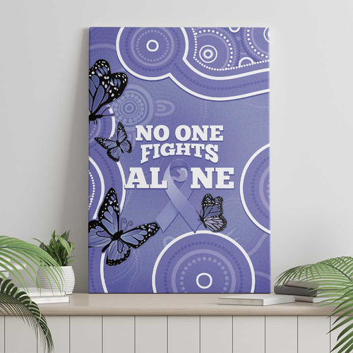 Australia Stomach Cancer Awareness Canvas Wall Art No One Fights Alone Aboriginal Art
