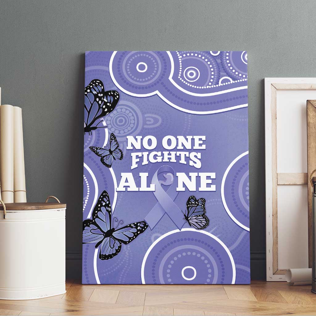Australia Stomach Cancer Awareness Canvas Wall Art No One Fights Alone Aboriginal Art