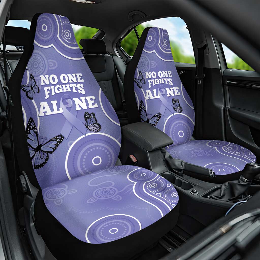 Australia Stomach Cancer Awareness Car Seat Cover No One Fights Alone Aboriginal Art