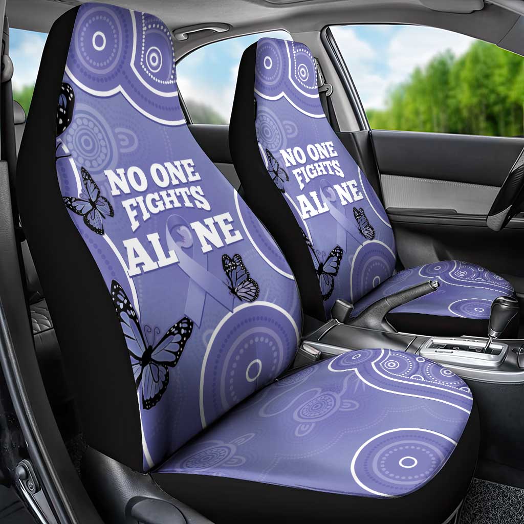 Australia Stomach Cancer Awareness Car Seat Cover No One Fights Alone Aboriginal Art