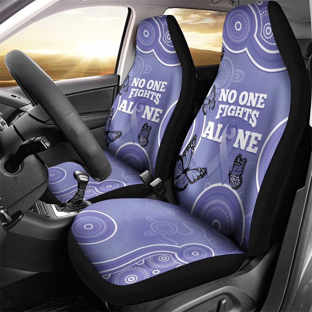Australia Stomach Cancer Awareness Car Seat Cover No One Fights Alone Aboriginal Art