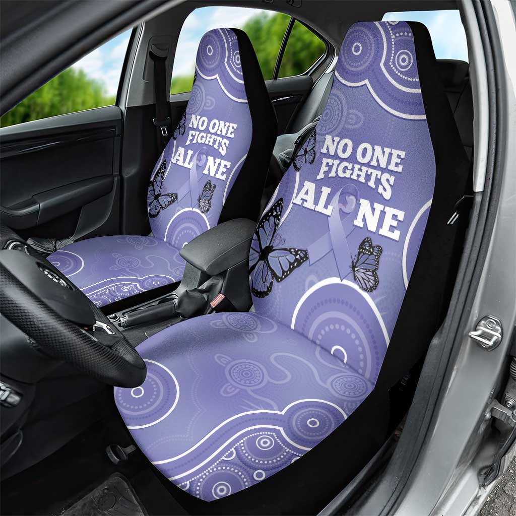 Australia Stomach Cancer Awareness Car Seat Cover No One Fights Alone Aboriginal Art
